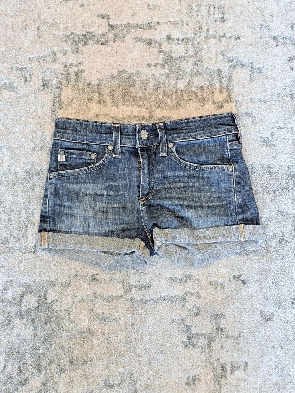 AG Adriano Goldschmied Pixie Blue Denim Cuffed Shorts